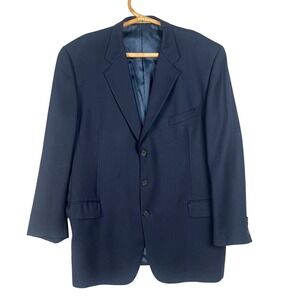 Joseph Abboud Mens XL Navy Blue 3 Button Wool Blazer Sport Coat 50 Chest XL